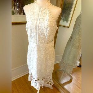 Lipsy London white lace dress